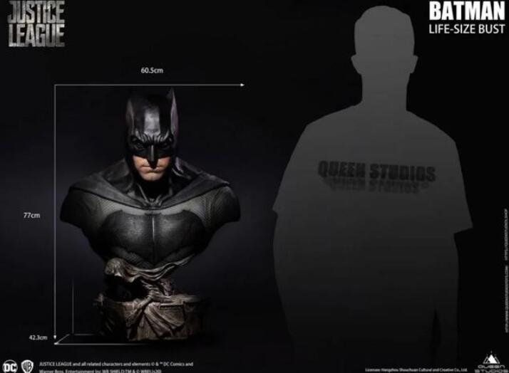 Quenn Studios公布1/1蝙蝠侠胸像手办，连地台也特别设计